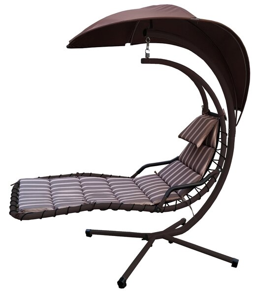 Dondolo Pensile da Giardino in Metallo e Textilene Sleep Moka