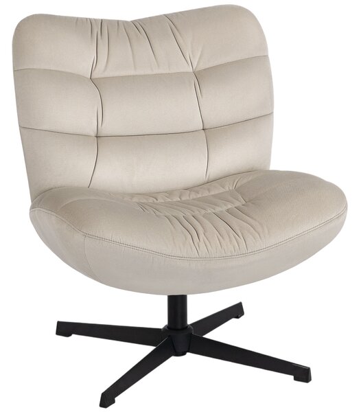HOMCOM Poltrona da salotto girevole, sedia imbottita in ciniglia senza braccioli, seduta e schienale ampi, 70x80x82cm, crema | Aosom Italy