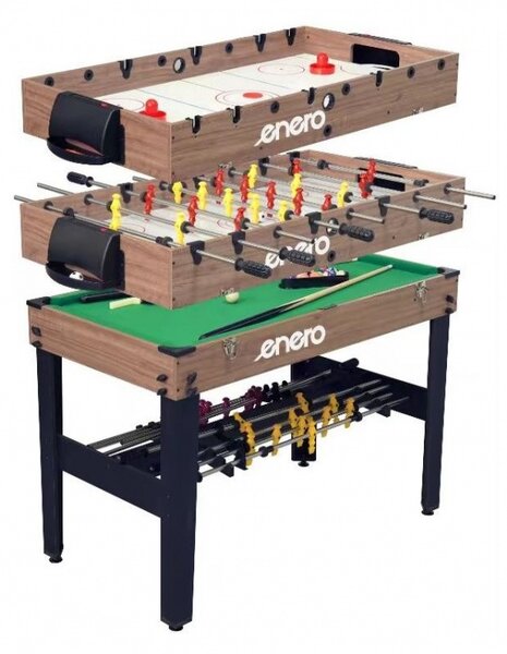 Tavolo 3 in 1 Enero – Calcio balilla, Air Hockey e Biliardo