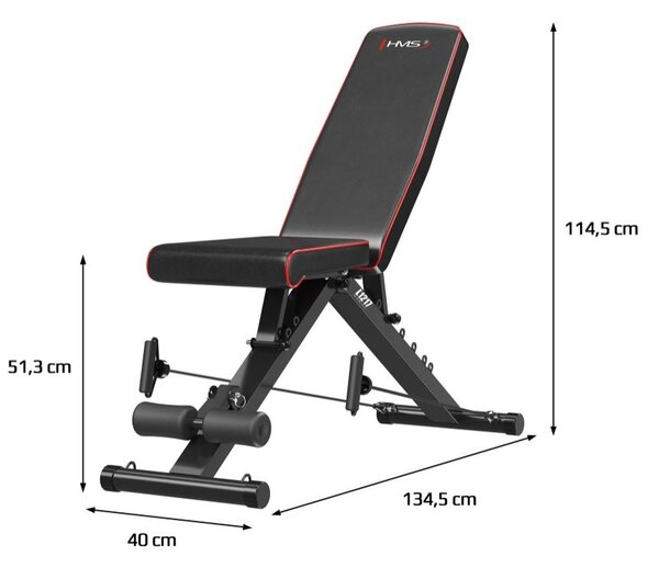 Panca pesi regolabile con elastici HMS