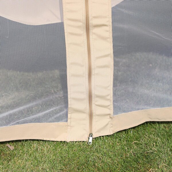 Dondolo da Giardino 3 Posti con Gazebo e Zanzariera 206x119x207 cm Beige