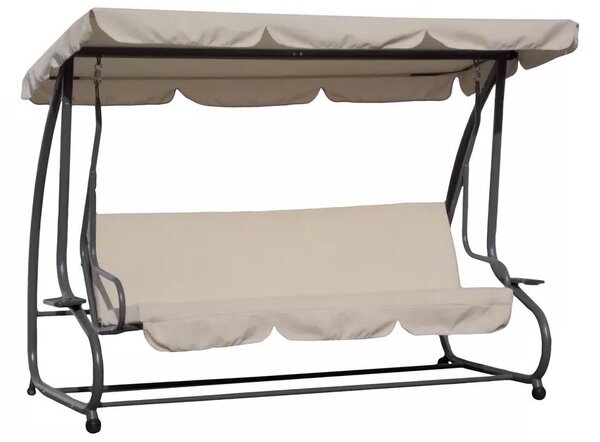 Dondolo 3 Posti da Giardino cm in Acciaio Becker Rodi Beige