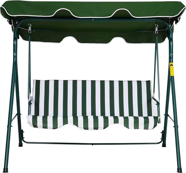 Dondolo 3 Posti da Giardino cm in Acciaio Becker Swing Bianco e Verde