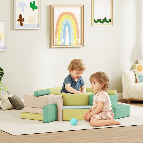 AIYAPLAY Percorso motricità per bambini modulo motricità con piscina di palline fodera lavabile 160 x 137,5 x 30 cm multicolore | Aosom Italy