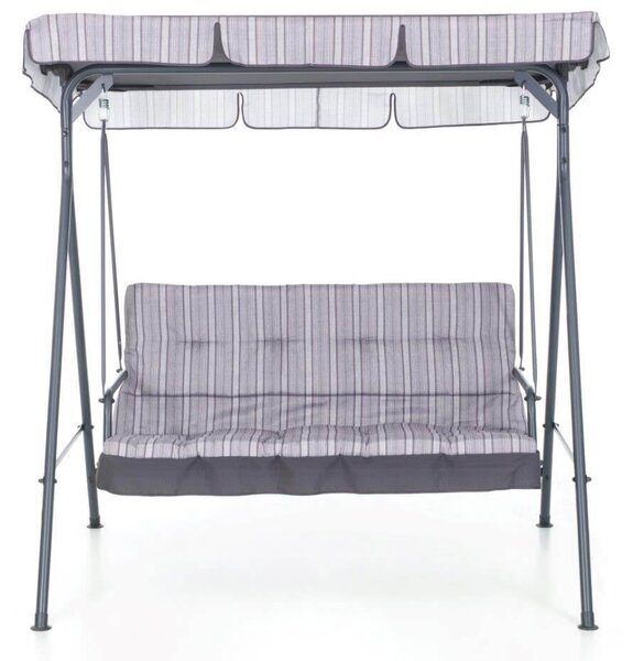 Dondolo 3 Posti da Giardino 160x118x160 cm in Ferro e Poliestere Pemba Antracite