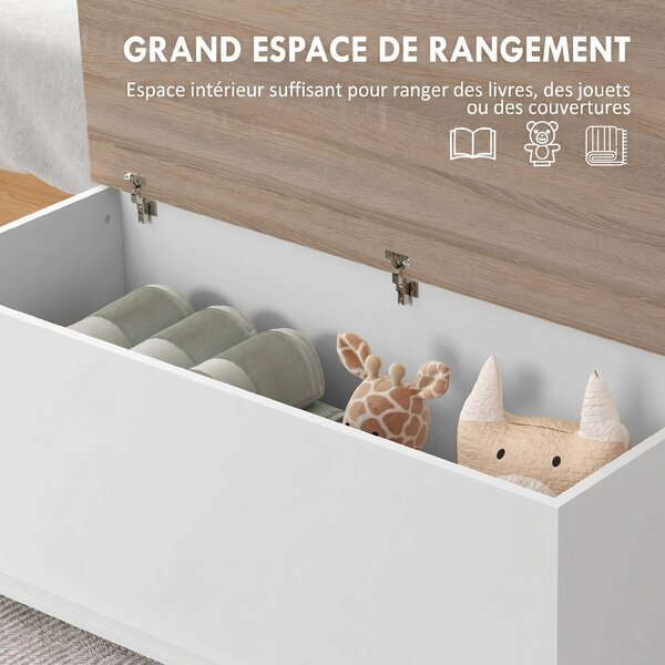 HOMCOM Panca Contenitore Multiuso Legno per Camera Ingresso Bianco 100x40x40cm | Aosom Italy