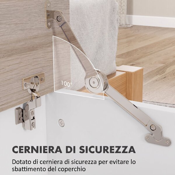 HOMCOM Panca Contenitore Multiuso Legno per Camera Ingresso Bianco 100x40x40cm | Aosom Italy