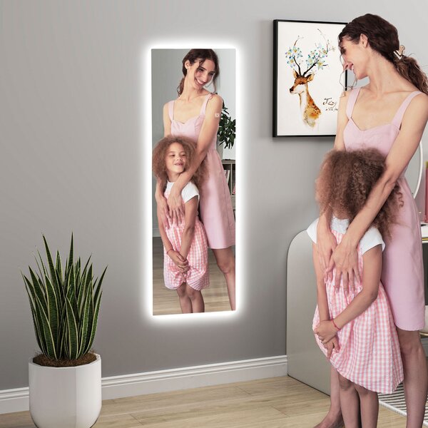 HOMCOM Specchio a figura intera LED, dimmerabile, senza cornice, controllo touch, 40 x 120 cm | Aosom Italy