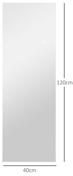 HOMCOM Specchio a figura intera LED, dimmerabile, senza cornice, controllo touch, 40 x 120 cm | Aosom Italy
