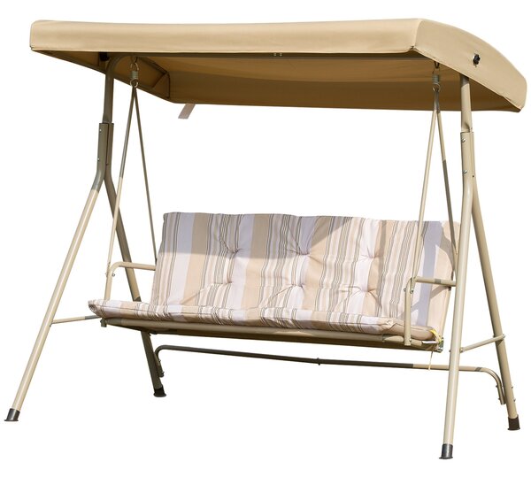 Dondolo da Giardino 3 Posti 172x110x156 cm in Acciaio Marrone
