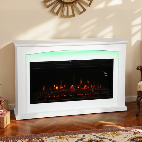 HOMCOM Camino elettrico 1000W/2000W, camino decorativo, effetto fiamma con 5 livelli di luminosità, 121x25x77cm, bianco | Aosom Italy