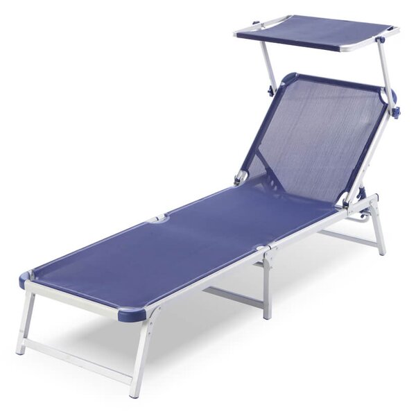 Lettino Prendisole da Spiaggia in Textilene con Parasole Taddei Sanremo T Blu