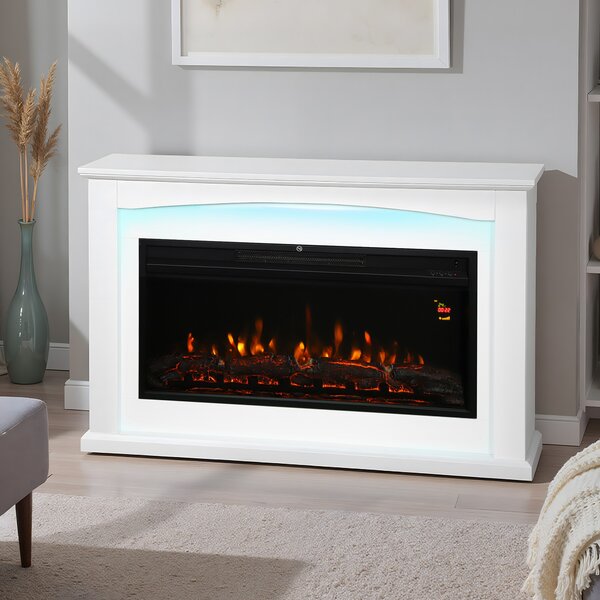HOMCOM Camino elettrico 1000W/2000W, camino decorativo, effetto fiamma con 5 livelli di luminosità, 121x25x77cm, bianco | Aosom Italy