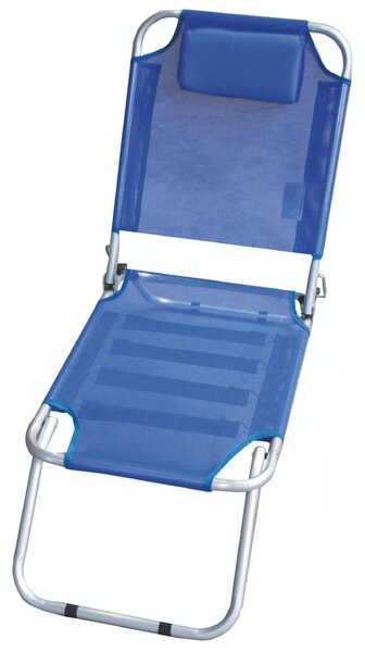 Sedia Mare Spiaggina Pieghevole con Cuscino in Alluminio Soriani Grecia Blu Melange