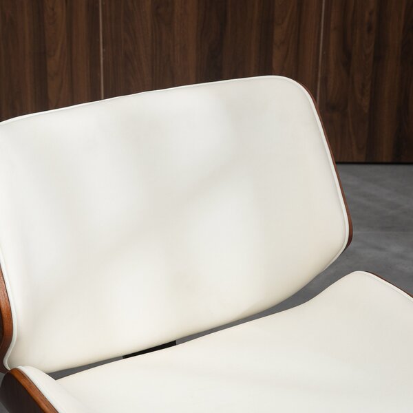 HOMCOM Set di 2 sedie vintage da pranzo, seduta in similpelle 51,5 x 53 x 79,5 cm bianco marrone | Aosom Italy