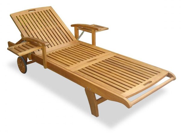 Lettino Prendisole da Giardino in Legno di Acacia Vorghini Marbella