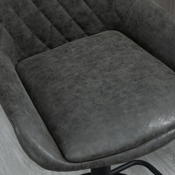 HOMCOM Sgabello da bar Sgabello da cucina Sgabello di design, regolabile in altezza, con poggiapiedi, 51 cm x 59 cm x 117 cm, Grigio scuro + Nero | Aosom Italy