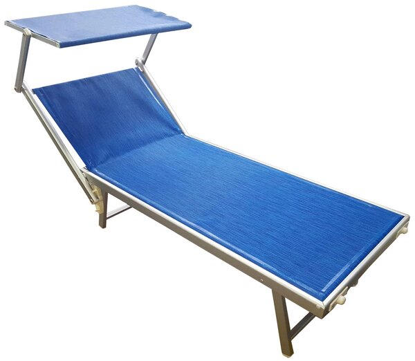 Lettino Prendisole da Giardino in Alluminio Lux Beach Blu Melange