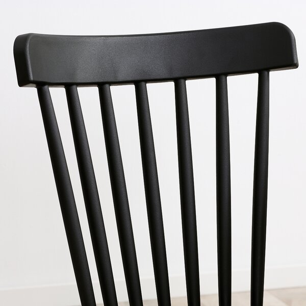 HOMCOM Set di 4 sedie nordiche, schienale alto, sedute in polipropilene, gambe in legno di faggio, 48 x 52,5 x 83 cm, Nero | Aosom Italy