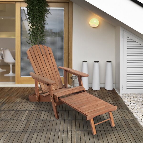 Sedia a Sdraio in Legno Adirondack con Poggiapiedi