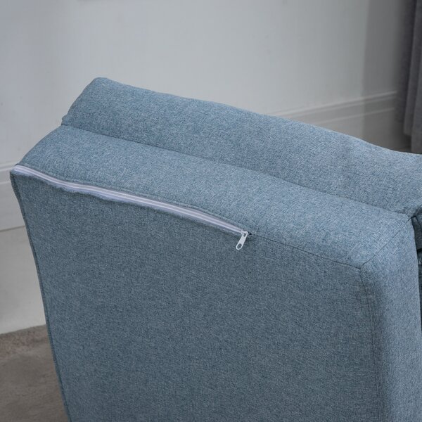 HOMCOM Poltrona da pavimento Materasso pieghevole Materassino, design 2-in-1, cuscino rimovibile, 60 x 80 x 56 cm, Celeste | Aosom Italy