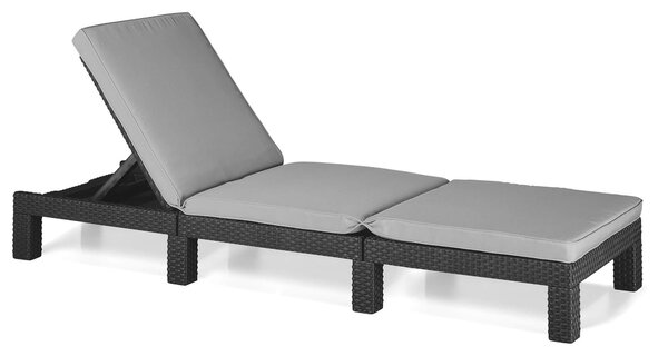 Lettino Prendisole in Resina con Cuscino Bauer Daytona Graphite