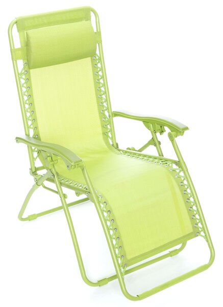 Sedia Sdraio Reclinabile Pieghevole in Ferro Taddei Gran Relax Lime