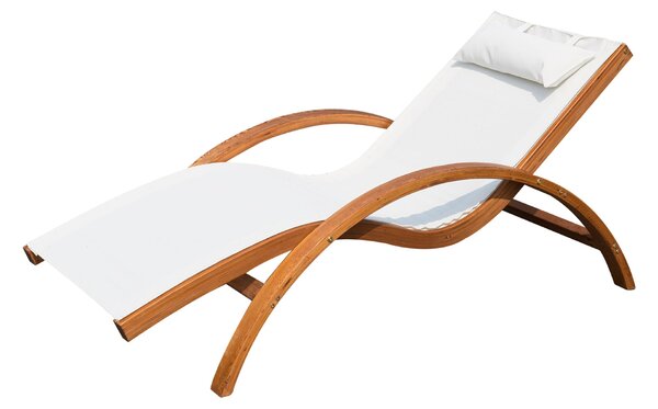 Lettino Prendisole Relax in Legno Crema