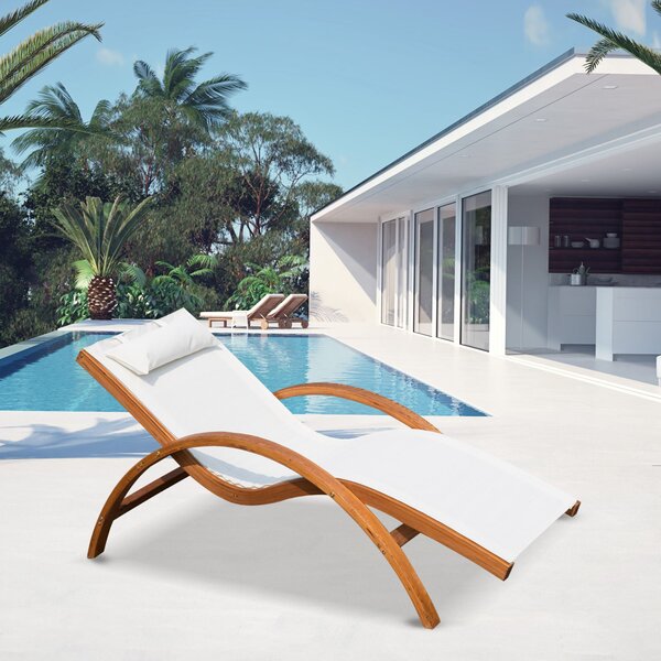Lettino Prendisole Relax in Legno Crema