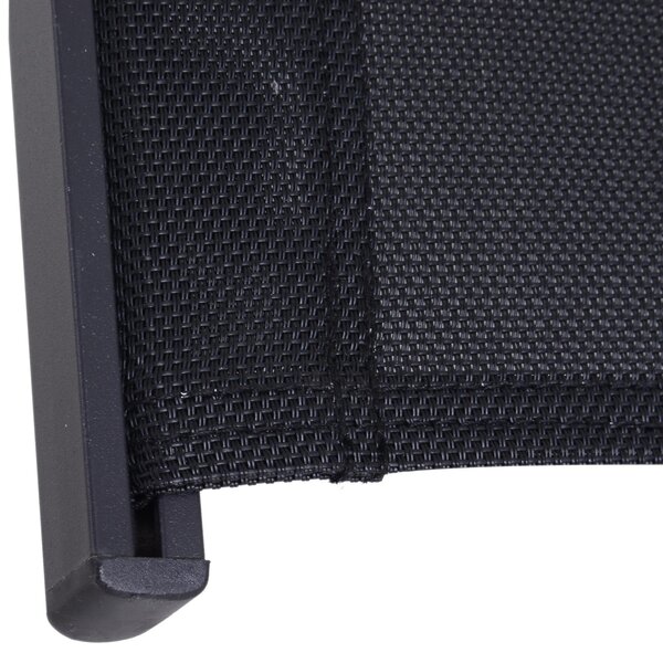 Sedia Sdraio da Giardino per Esterni Design Ergonomico Poggiatesta Rimovibile in Tessuto Nero 150x63x89 cm