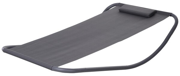 Lettino Prendisole a Dondolo 200x130x52 cm in Acciaio con Cuscino Nero