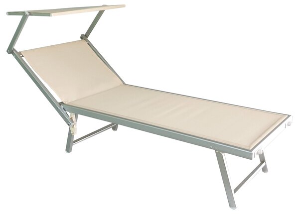 Set 2 Lettini Prendisole da Giardino in Alluminio Vandi Beige