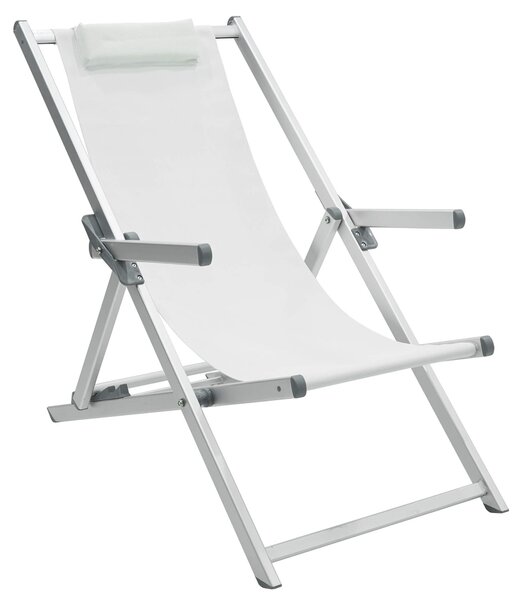 Sedia Sdraio 98x67x106 cm in Alluminio e Textilene Olaf Bianca