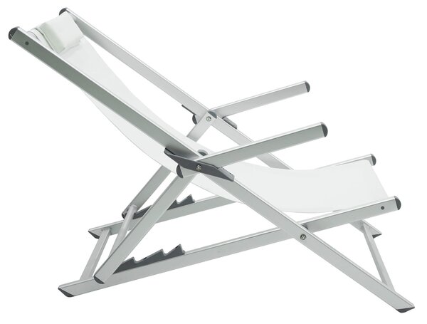 Sedia Sdraio 98x67x106 cm in Alluminio e Textilene Olaf Bianca