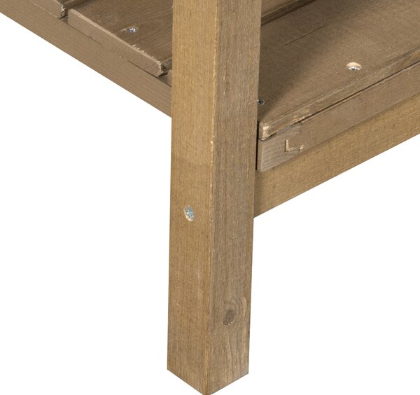 Outsunny Fioriera rialzata su gambe con ripiano 110L x 46B x 76H cm 8 scomparti inserti per irrigazione Legno di abete | Aosom Italy