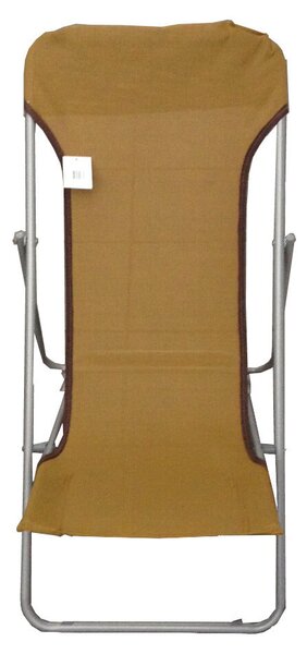Sedia Sdraio Pieghevole in Acciaio e Textilene Beige