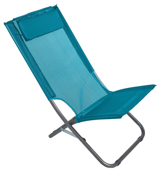 Spiaggina Sedia Prendisole Pieghevole 68x48x73 cm in Acciaio e Textilene Turchese