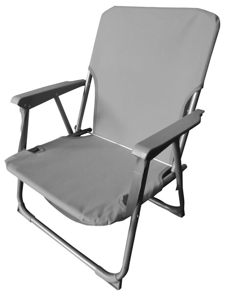 Spiaggina Sedia Prendisole Pieghevole 53x54x25/68 cm in Acciaio e Tessuto Oxford 600D Grigio