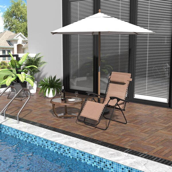Sedia Sdraio Zero Gravity 90x65x110cm Reclinabile in Acciaio e Textilene