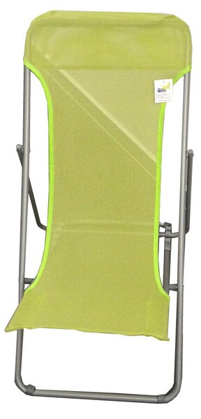 Sedia Sdraio Pieghevole in Acciaio e Textilene Verde