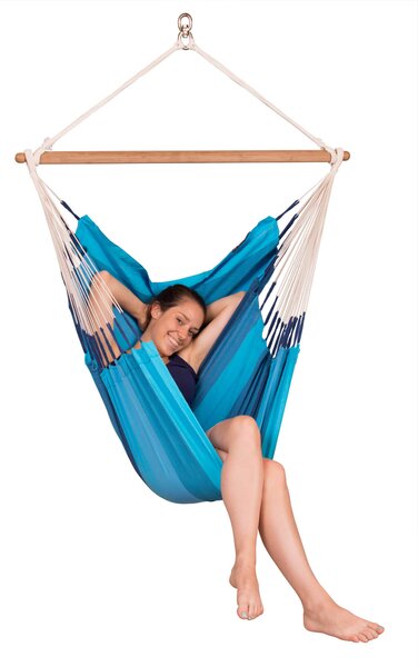Amaca Sedia da Giardino in Cotone 105x140cm 130Kg La Siesta Orquídea Volcano Azzurro e Blu