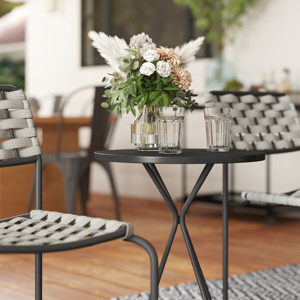 Outsunny Set mobili da giardino in polyrattan, lounge outdoor mobili da balcone per 2 persone, 3 pezzi 2 sedie, tavolo grigio | Aosom Italy