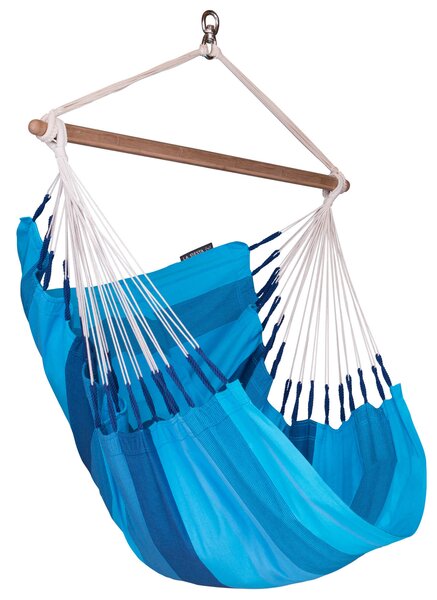 Amaca Sedia da Giardino in Cotone 105x140cm 130Kg La Siesta Orquídea Volcano Azzurro e Blu