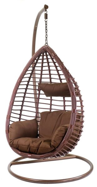Amaca Dondolina da Giardino in Metallo e Polyrattan Denton Marrone