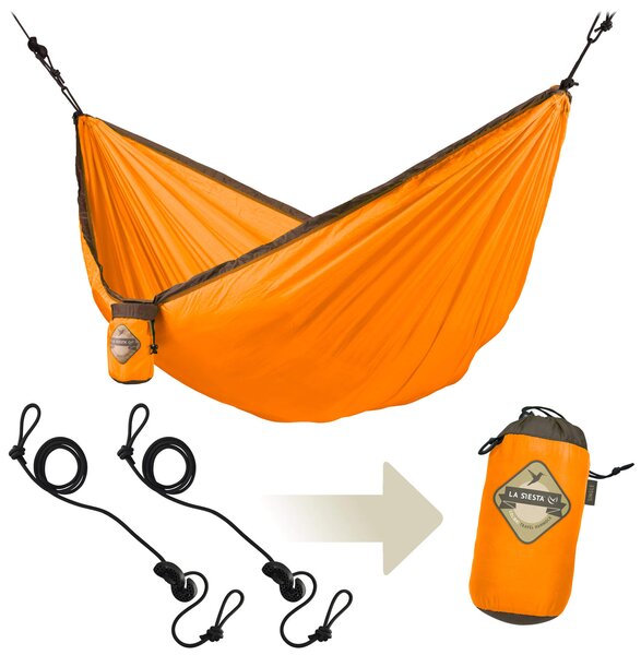 Amaca da Viaggio in Poliamide 150x250cm 180Kg con Fissaggio La Siesta Arancione