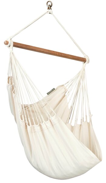 Amaca Sedia da Giardino in Cotone Biologico 105x140cm 130Kg La Siesta Modesta Latte Bianco