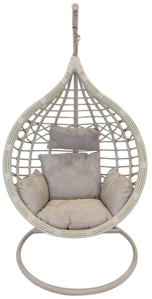 Amaca Dondolina da Giardino in Acciaio e Rattan Onice Grigia