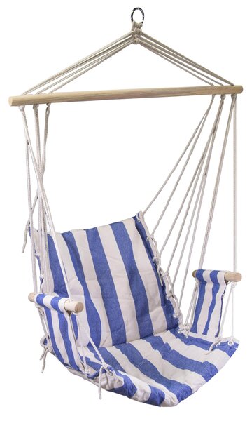 Amaca Sedia Sospesa 96x50 cm in Tessuto Righe Blu e Bianco