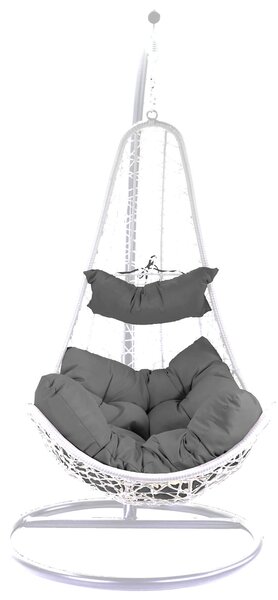 Amaca Dondolina da Giardino 82x65x124 cm in Polyrattan Rialto Bianco