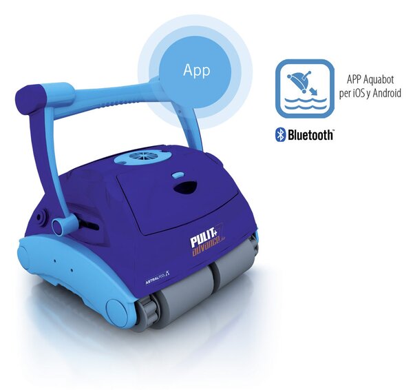 Robot Pulitore Elettronico Automatico Bluetooth per Pulizia Fondo Piscina Astralpool Pulit Advance +7 DB